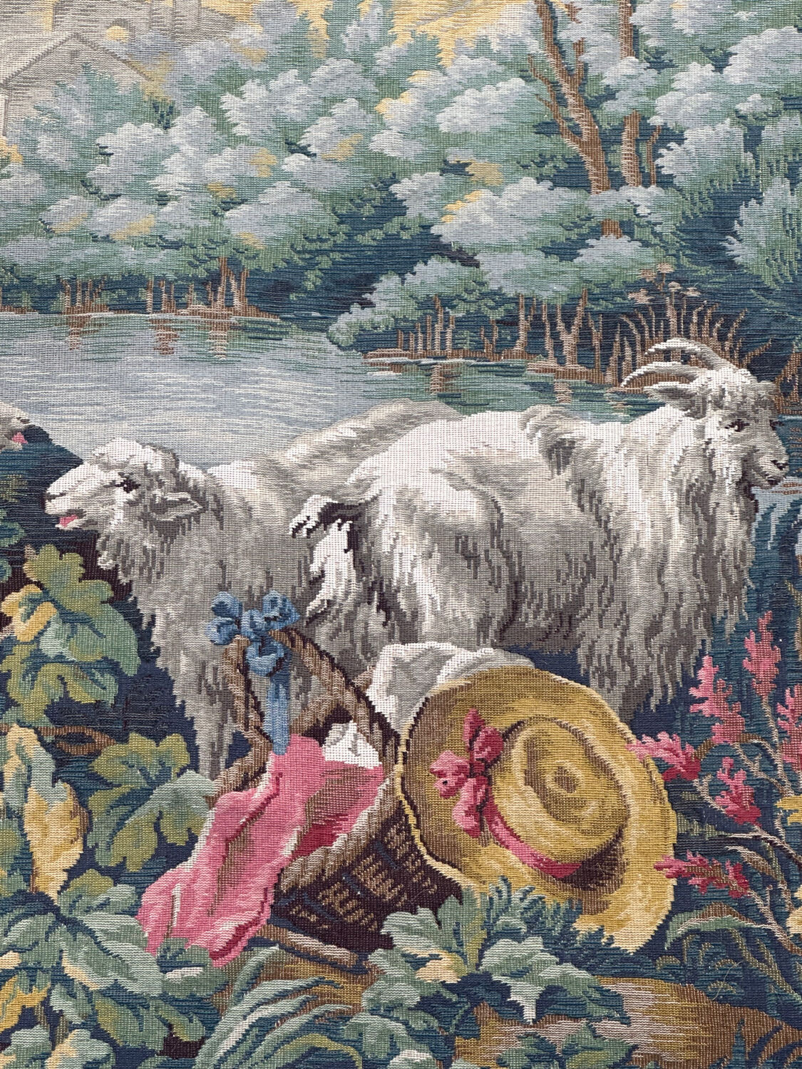 Aubusson-style Jacquard tapestry "Berger Galant"