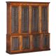Victorian library mahogany frame embossed leather