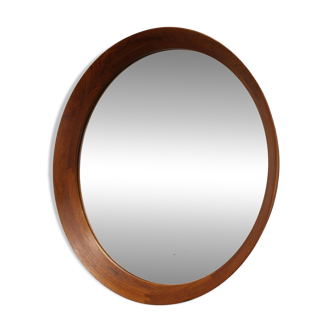 Miroir rond en teck Pedersen & Hansen des années 1960, Danemark