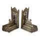 pair of Gothic decorative bookends in brass 1920