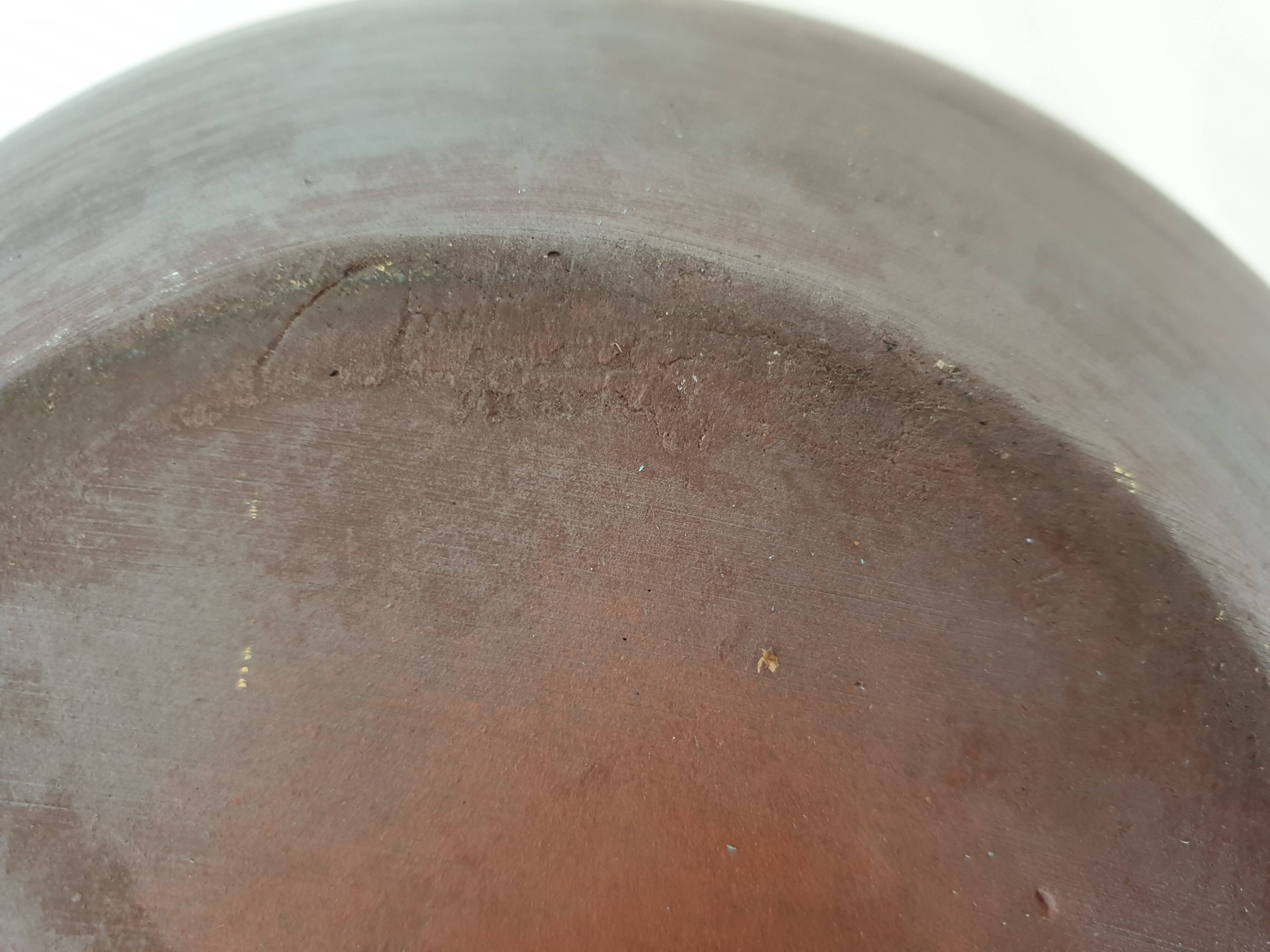 Large stoneware salad bowl Ø 30cm - Signature to identify La Borne? Puisaye?
