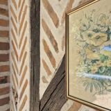 Faded flower frame painting