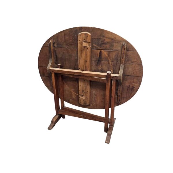 Table vigneron ovale française antique, début des années 1800.