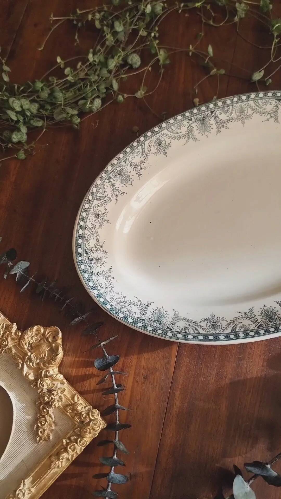 Large oval dish, ironstone