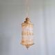 Large glass and brass suspension, lantern type, 1960.