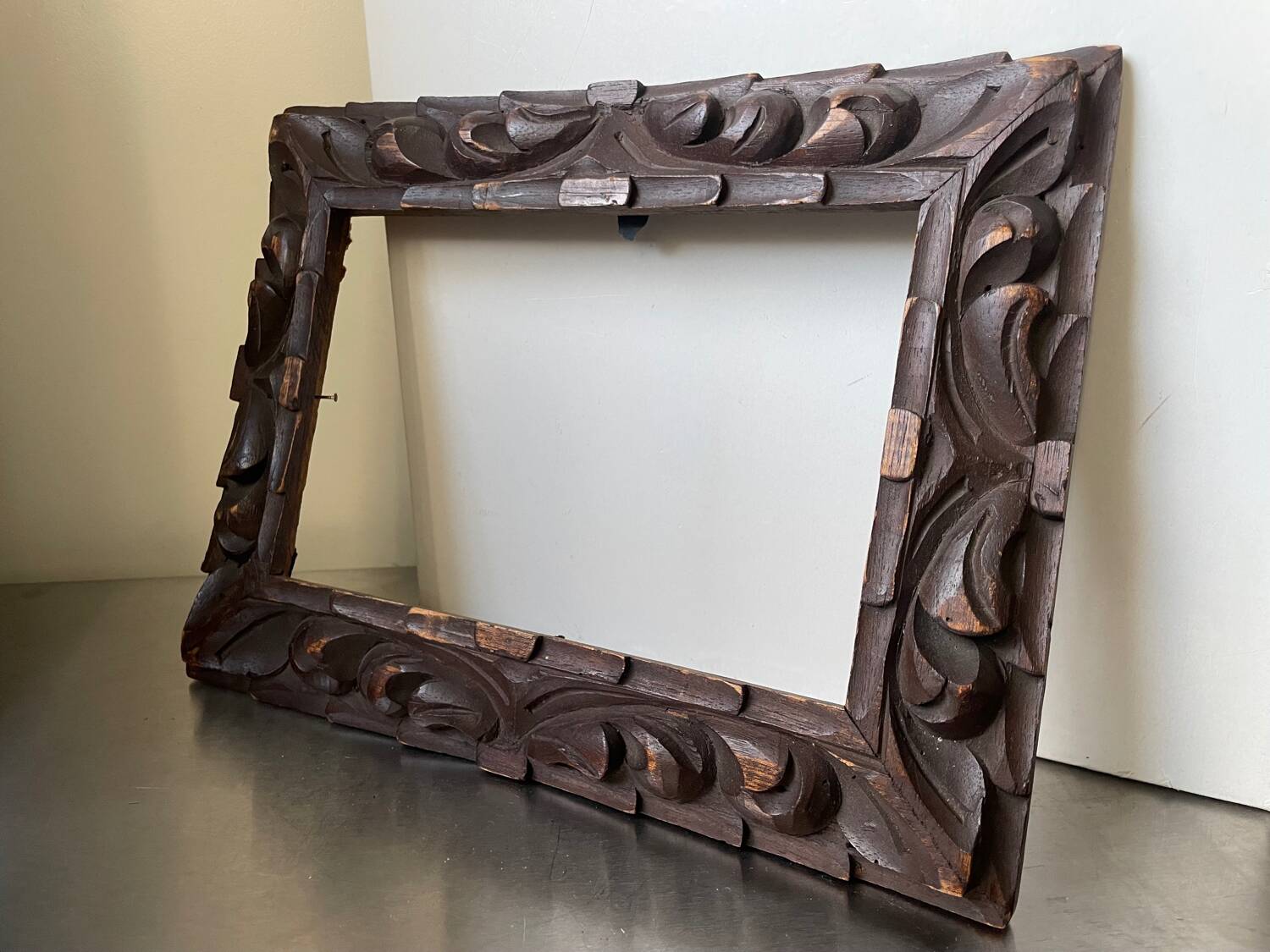 Antique handcarved frame   solid wood 30 cm x 22.5 cm