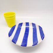 Assiette creuse en céramique bleue & blanche