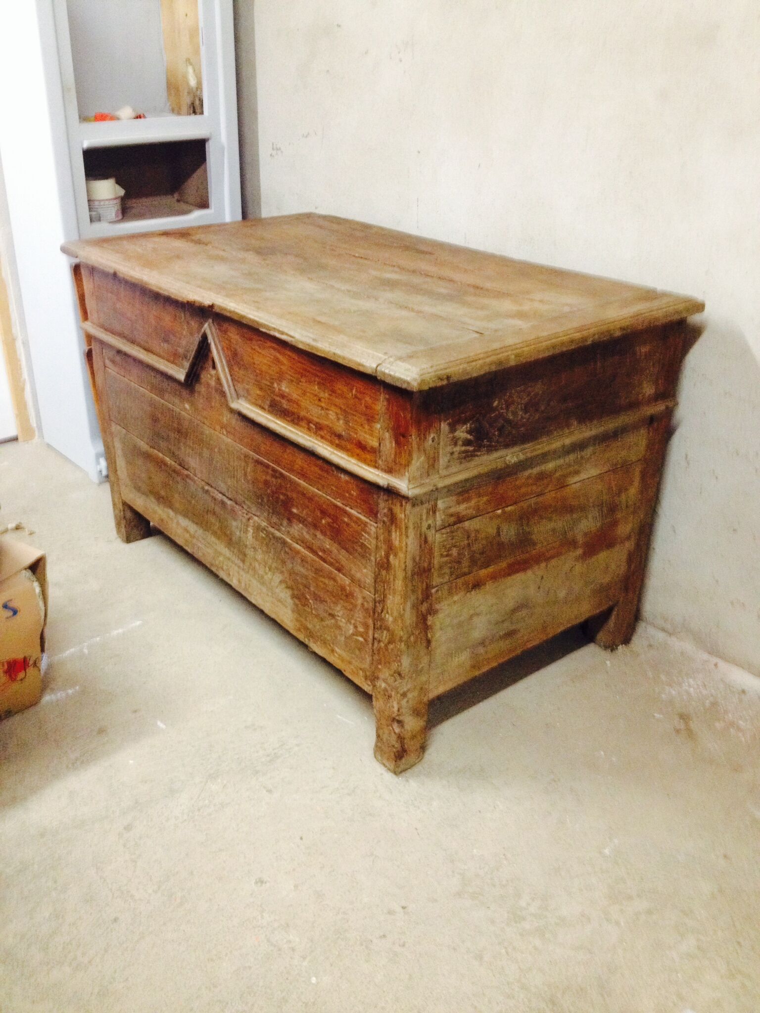 Very large old wooden chest