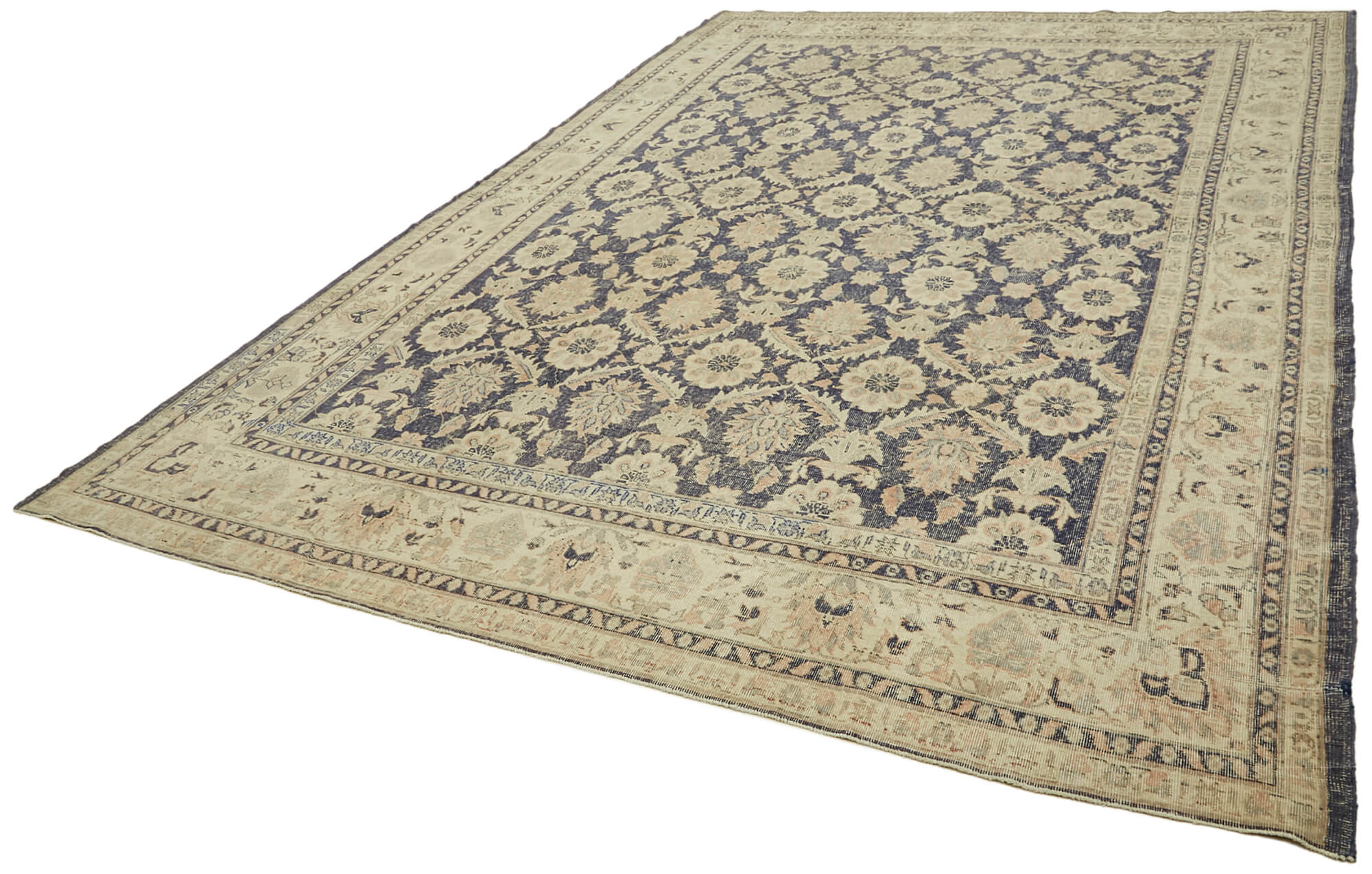 1980s 277 cm x 393 cm beige wool carpet