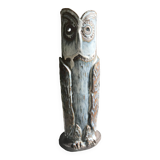 Large Owl vase in enameled stoneware signed