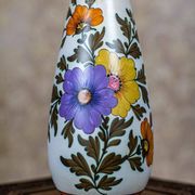 Vase en céramique à motifs floraux, années 1950