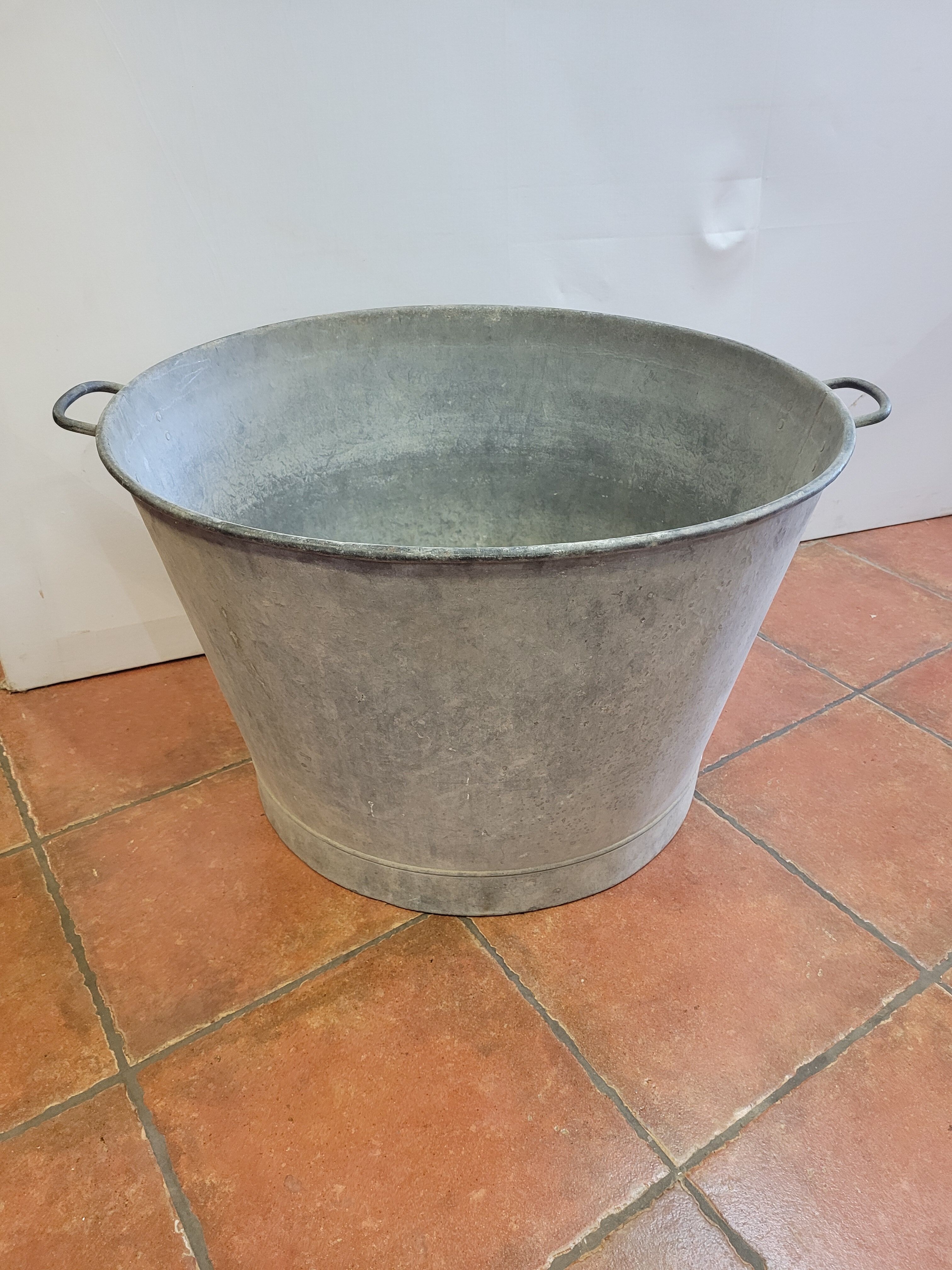 Old zinc basin 67cms in diameter