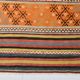 5x6 Vintage Red & Orange Striped Kilim Rug, 163x193Cm