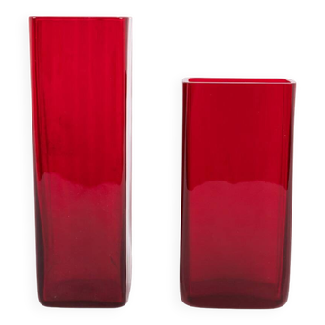 Pair of Scandinavian design vases from Monica Bratt for Reijmyre, Sweden 1950’s