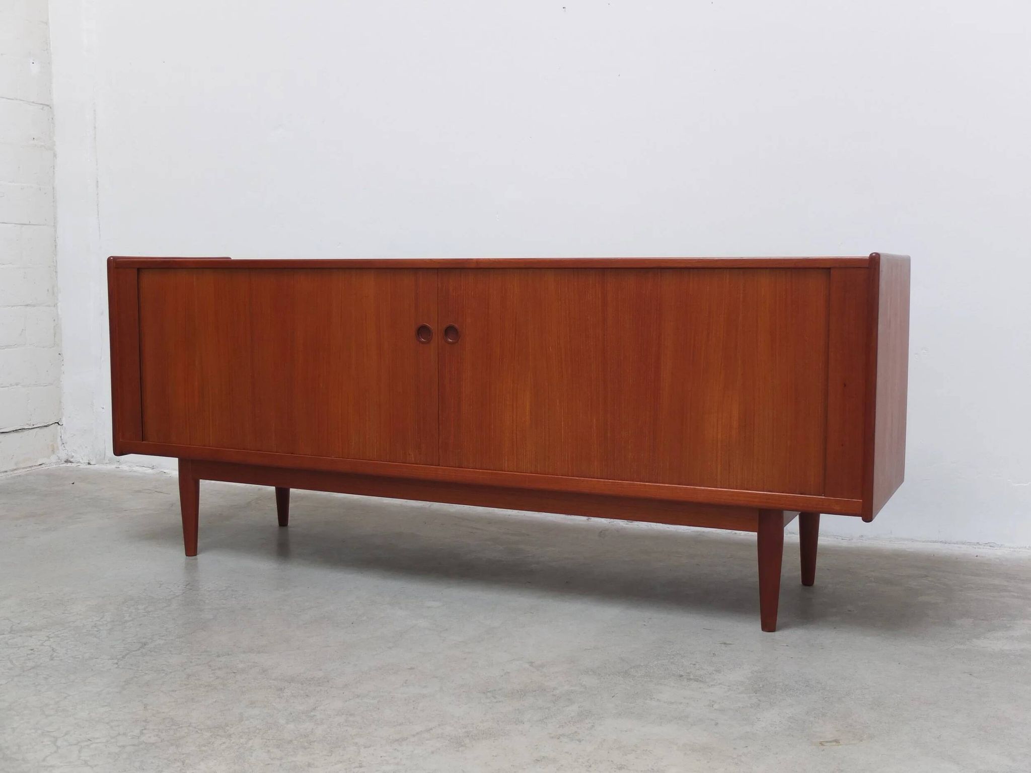 Danish teak sideboard with tambour doors, 1960s