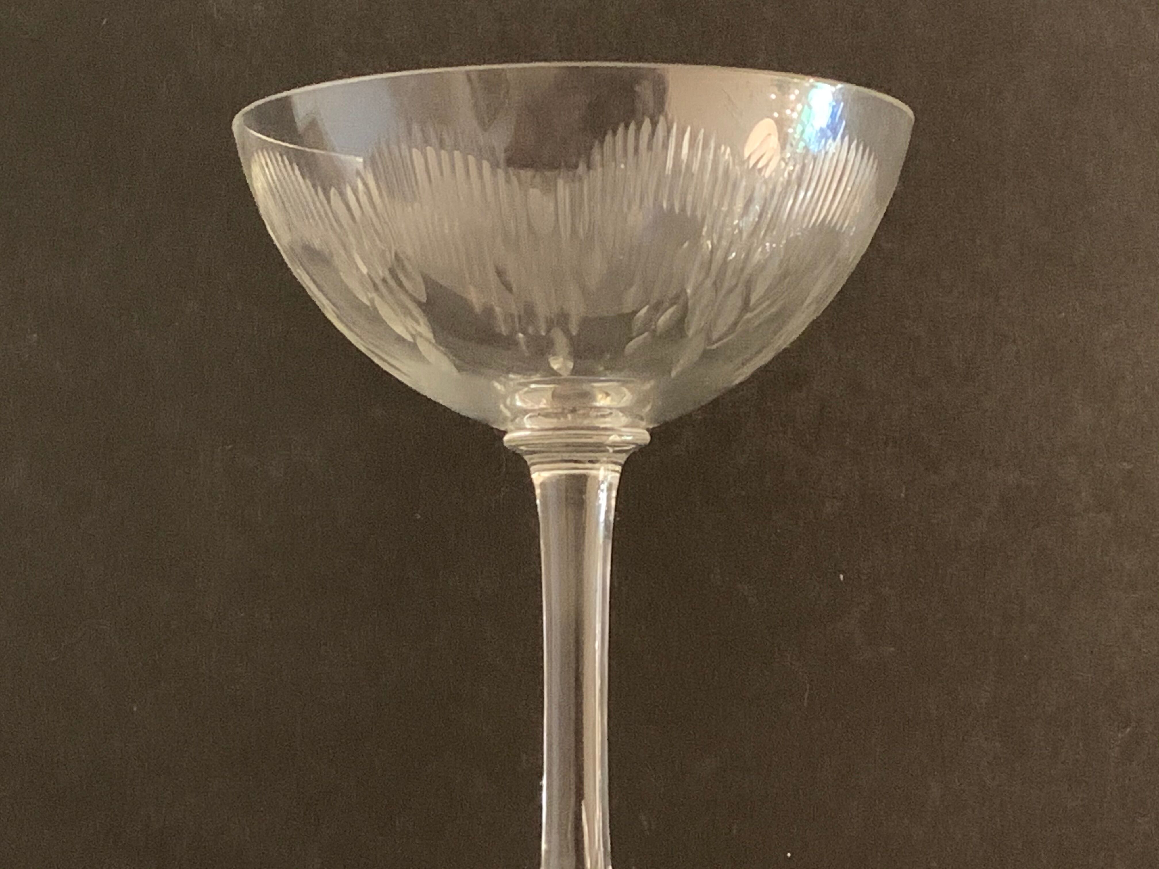 7 cut crystal champagne glasses