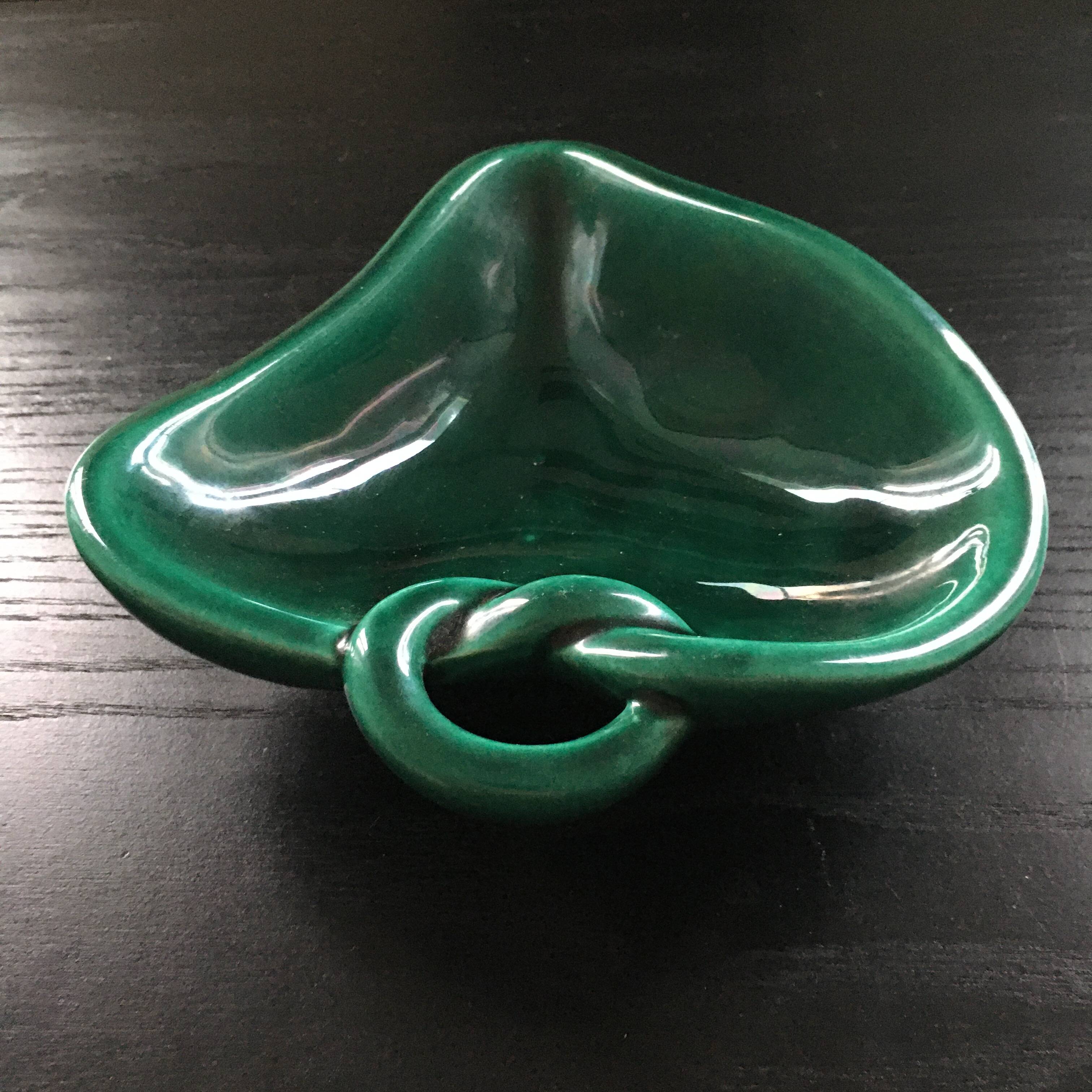 Green earthenware bowl