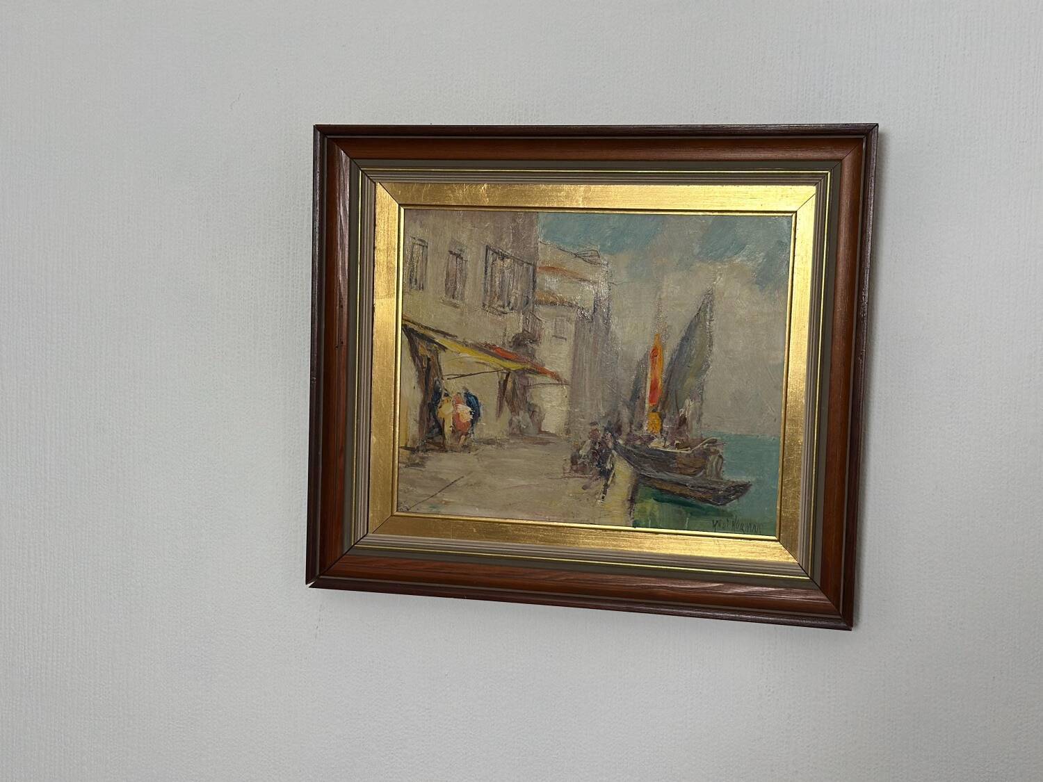 Swedish Oil on Panel – “Venice” by Knut Norman – Vintage & Framed