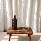 Sculptural ribbed ceramic table lamp Hungary 1970s