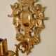 Pair of large Swedish brass wall sconces from the mid-century.
