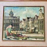 Tableau - Le marché aux fleurs Le Grand Palais Bruxelles