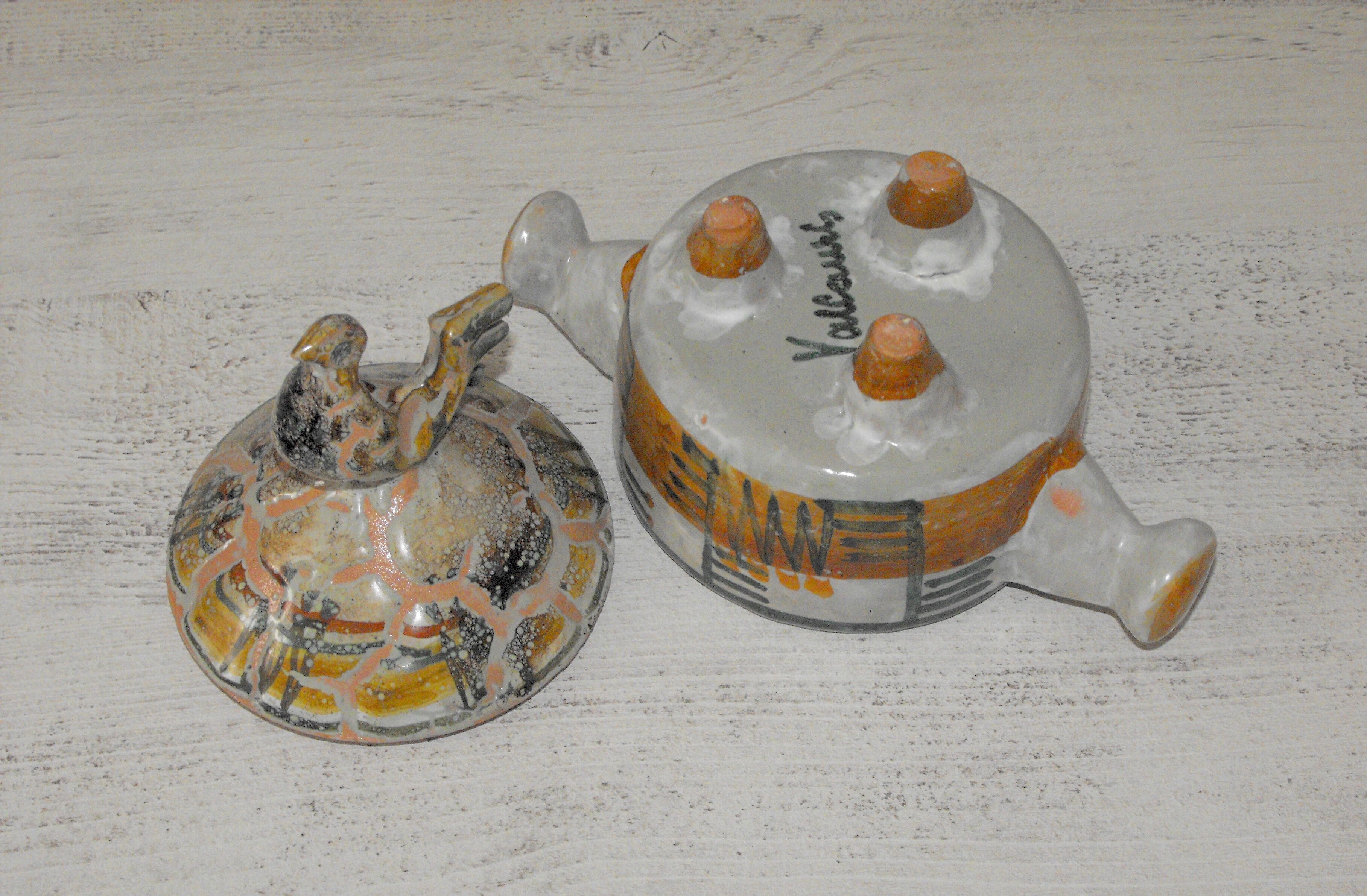 Ceramic pot with lid Joel Baudoin 50s Vallauris .