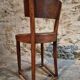 Chaise française ancienne en hêtre – Début 1900 – Dossier courbé massif