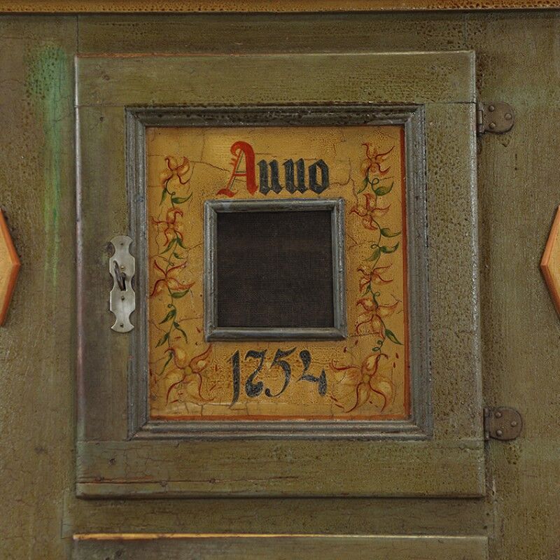Antique Painted Folk Art Cupboard
