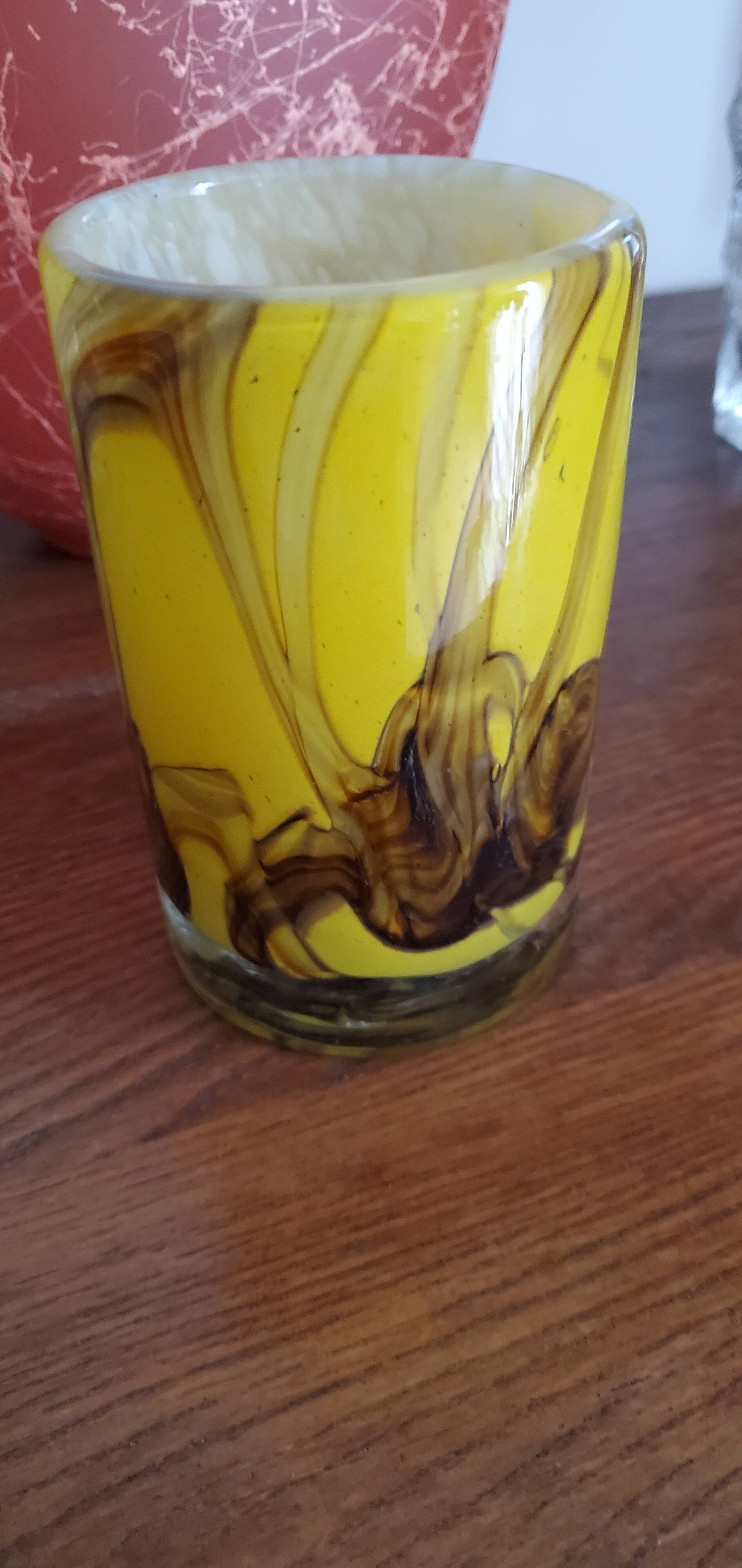 Yellow glass vase