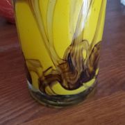 Yellow glass vase