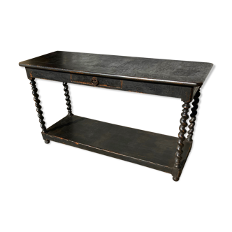 Console bois massif style Louis XIII