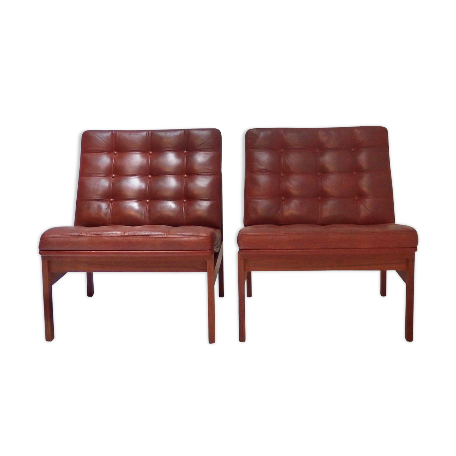 Pair of vintage armchairs by Ole Gjerlovs Knudsen and Torben Lind for France and SØn 1960