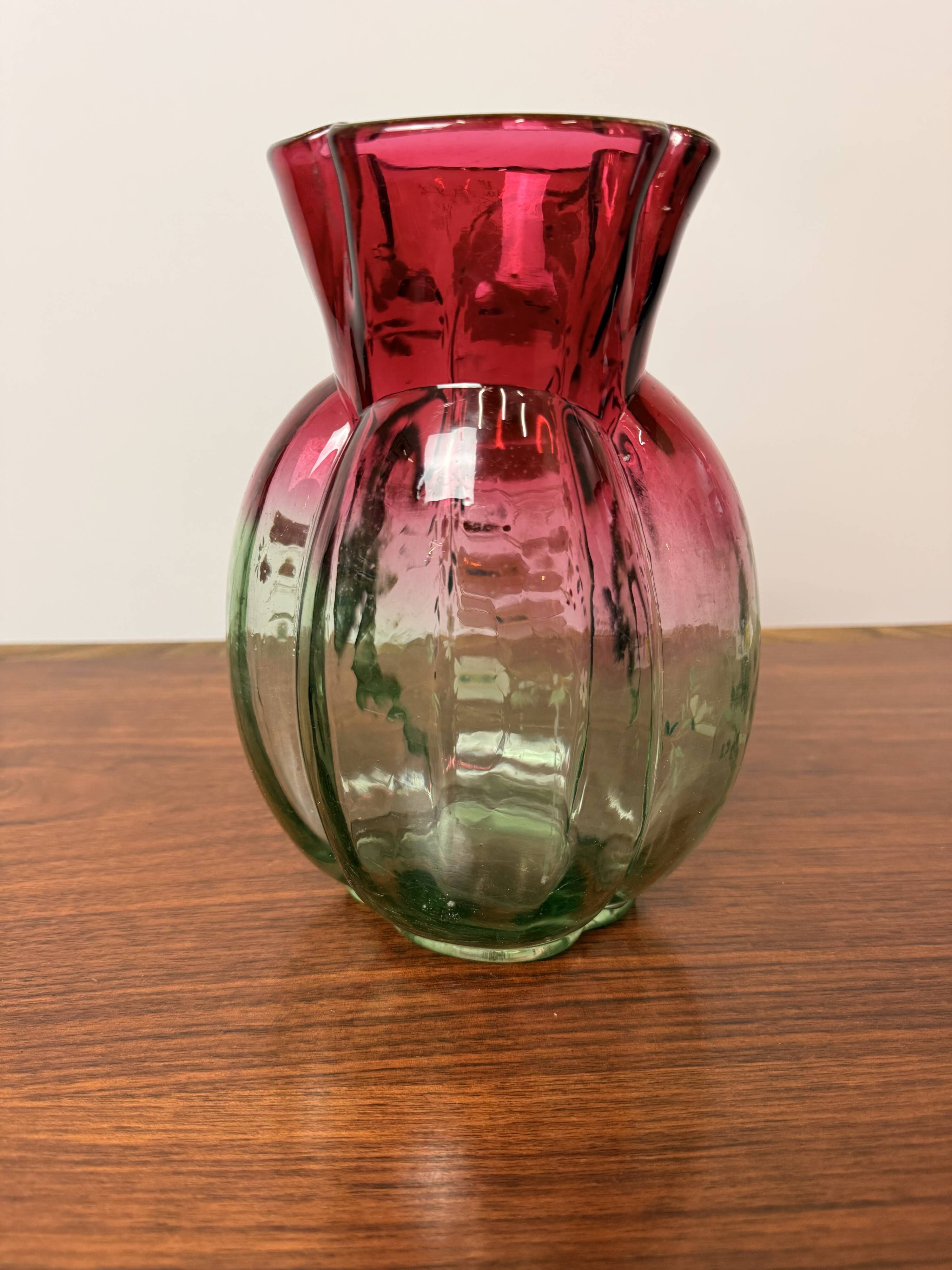 Antique Legras Rubina vase – Floral enamelled glass – Art Nouveau