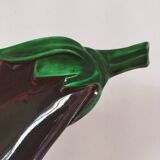 Italian ceramic glossy aubergine bowl – 1960s