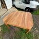 Art deco table in natural wood