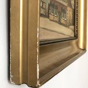 Large Original Vintage Countryside Cottage Oil Painting, circa 1923