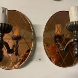Vintage italian mirrored glass sconces