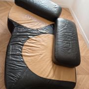 Poltromec two-tone leather sofa design, 1970s