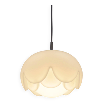 Artichoke pendant lamp in opal glass by Peill & Putzler, 1974