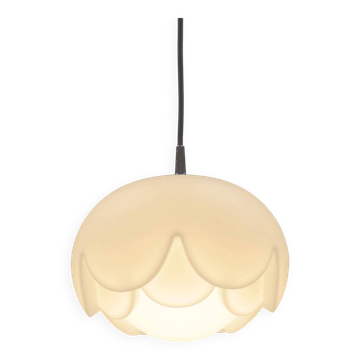 Suspension artichaut en verre opale par Peill & Putzler, 1974