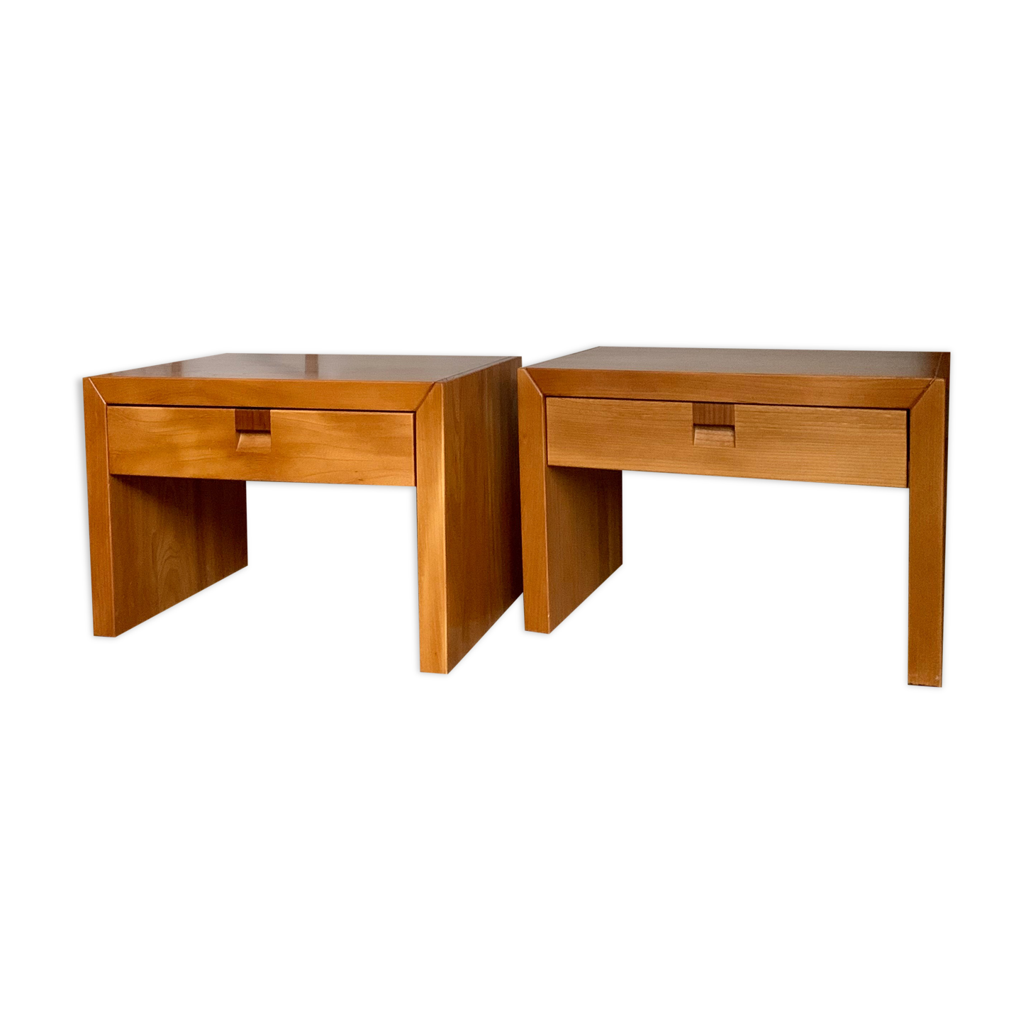 Vintage bedside tables in solid elm