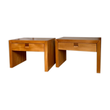 Vintage bedside tables in solid elm
