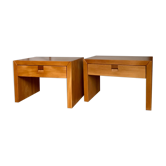Tables de chevet vintage en orme massif