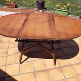Vintage Scandinavian smorrebrod flip-up coffee table with system