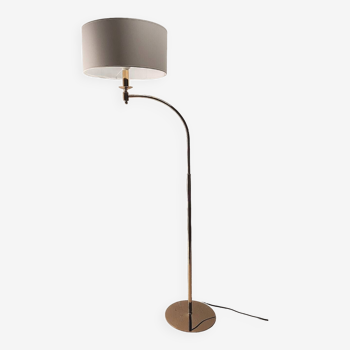 Arc floor lamp from the 80s in golden brass