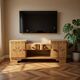 Rare Low Art Deco Blonde Burl TV Console Sideboard - 1930s Fully Restored