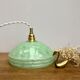 Suspension abat-jour vintage en verre de Clichy vert