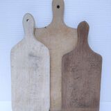 Three vintage solid wood cutting boards