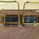 Lot de 4 chaise lafuma pliante damier marron doré