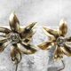 Pair of brass of Massive Belgium 1970 s Hollywood Regency lamps